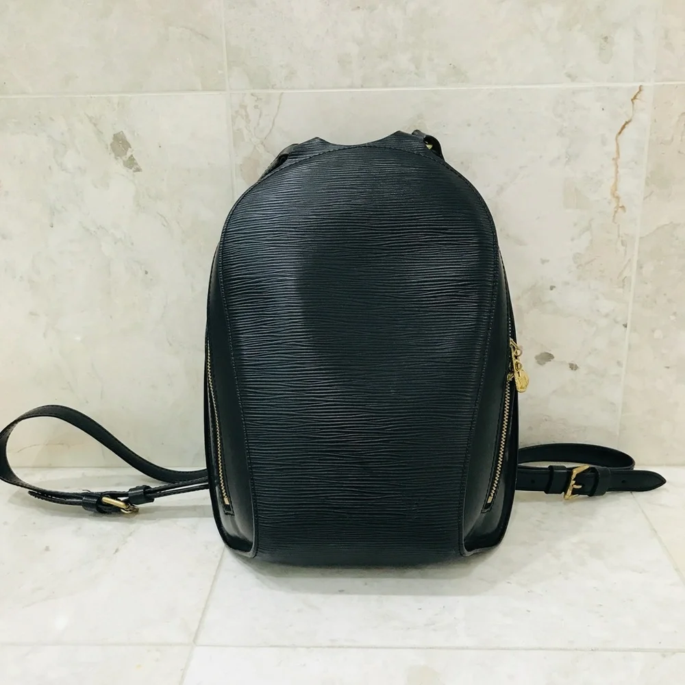 LOUIS VUITTON Black Backpack Epi Mabillon Leather - Picture 5 of 10
